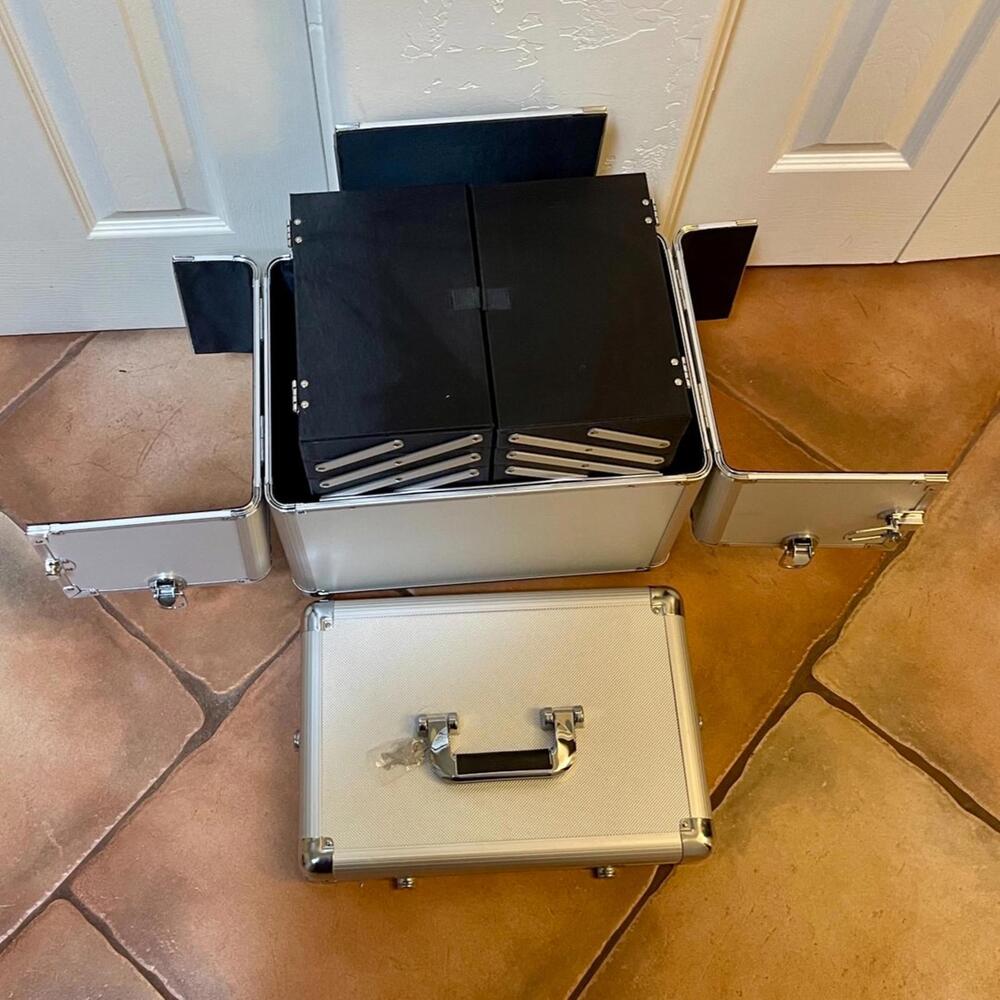 Professional Rolling Makeup Case - Silver - image 6